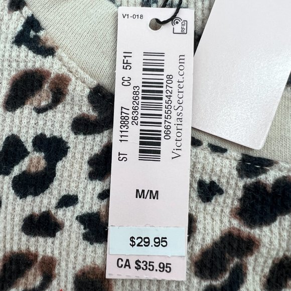 Victoria's Secret Women's Mini Thermal Sleepshirt Holiday Spotty Leo Medium NWT - Picture 5 of 7